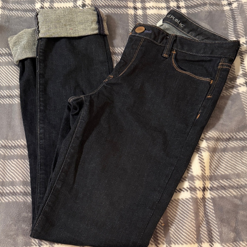 Banana Republic Dark Wash Cuffed Jeans